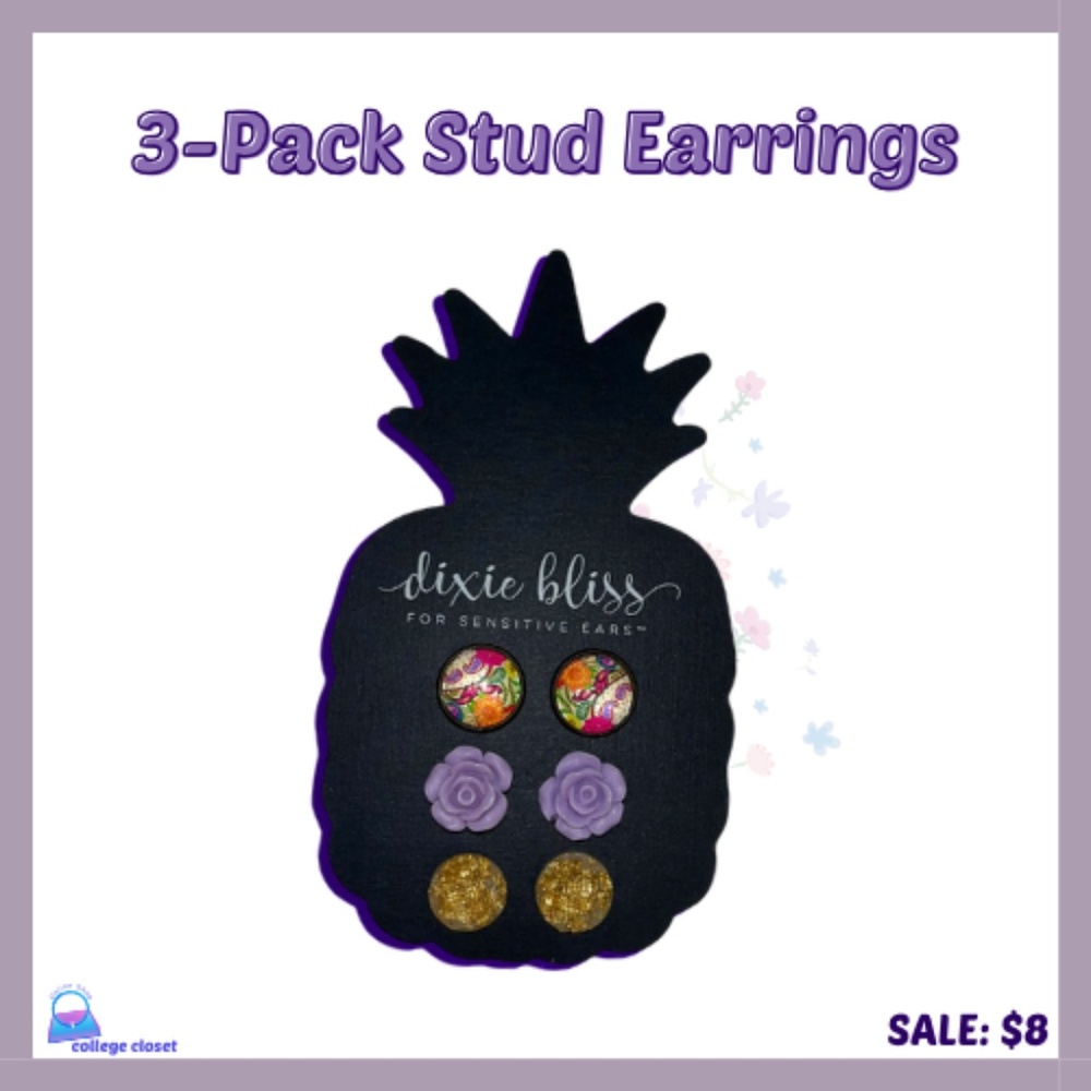 Dixie Bliss 3-Pack Cute Earrings Set